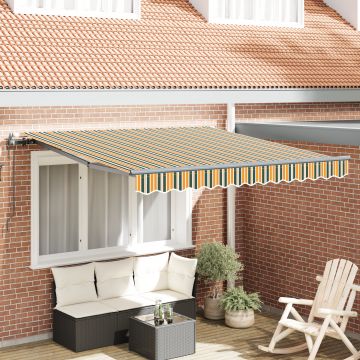 Markiza retractabila automata Gossi verde si galben 350x250 cm, cotica de inlocuire pentru markiza Gossi pentru cadru de 3.5x2.5 m verde si galben