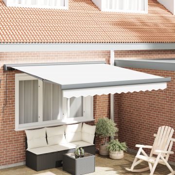 Marquiza manuala retractabila Gossi alb 350x250 cm, tesatura de inlocuire pentru marquize Gossi de 3,5x2,5 m alb