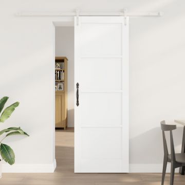 Usa glisanta Gossi cu set de accesorii alb 73.5x211 cm din lemn masiv de pin, usa interioara Gossi 'orkdal'alb 73.5x211x4 cm din lemn masiv de pin