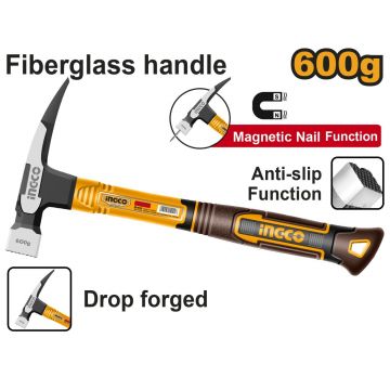 Ciocan cu 1 Colt 600g Maner Fibra si Magnet INGCO HCH81060
