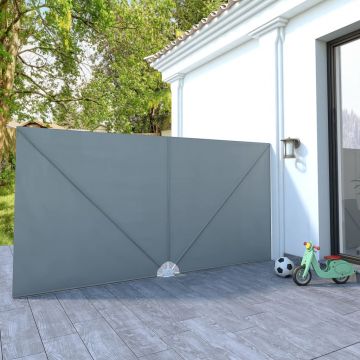 Gossi copertina laterala pliabila de terasa, gri, 400x200 cm