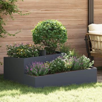 Gossi ghivece & plante antracit plastic mare ghiveci metalic