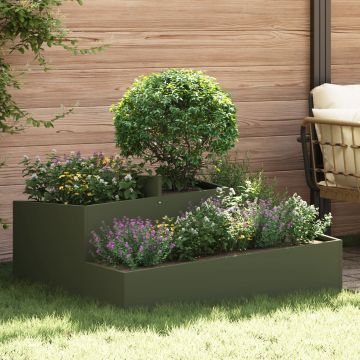 Gossi ghivece si jardiniere verde masliniu metal 100 cm lungime