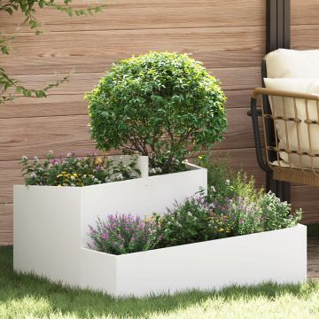 Gossi ghiveci alb 80x80x50 cm otel laminat la rece