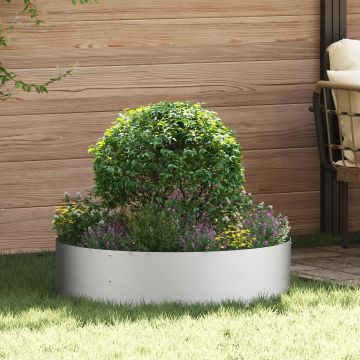 Gossi ghiveci metalic gri galvanizat metal mare ghiveci gri circular