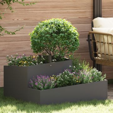 Gossi ghiveci negru 80x80x50 cm din otel laminat la rece