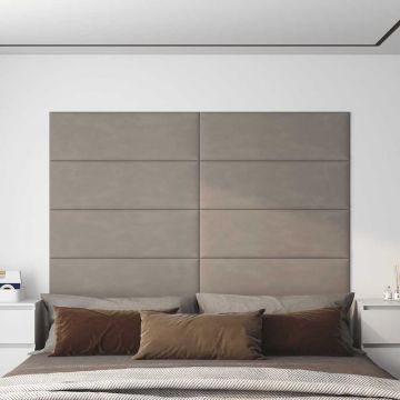 Gossi panouri de perete 12 buc. gri deschis 90x30 cm catifea 3,24 m2