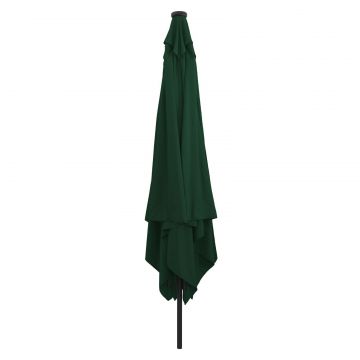 Gossi parasol patrat pentru gradina cu lumini led 295x245 cm verde
