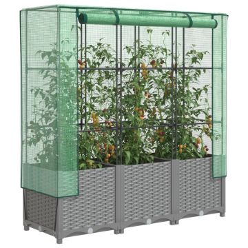 Gossi strat inaltat cu husa de sera, aspect ratan, 120x40x138 cm