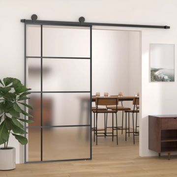 Gossi usa glisanta ,negru, 102,5x205 cm, sticla mata esg si aluminiu