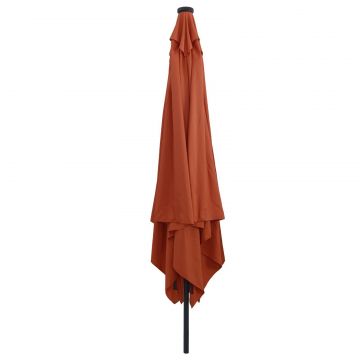 Umbra patrata Gossi cu lumini led 295x245 cm portocalie