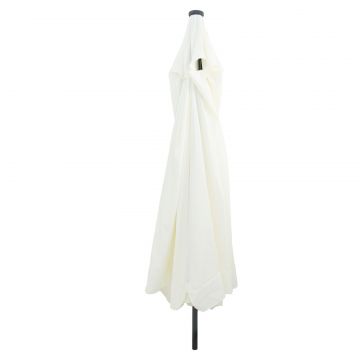 Umbrela de gradina Gossi cu led-uri, dimensiuni 395x245 cm, alb nisipos