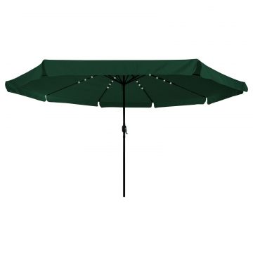 Umbrela de gradina Gossi cu lumini led ø395x245 cm verde