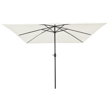 Umbrela de gradina patrata Gossi 295x245 cm alb nisipos