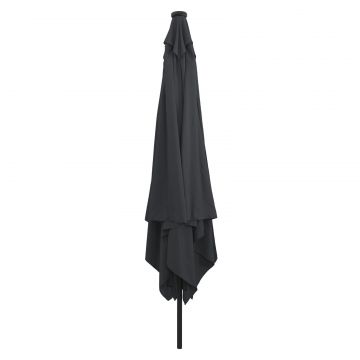 Umbrela de gradina quadrata Gossi cu led-uri 295x245 cm antracit