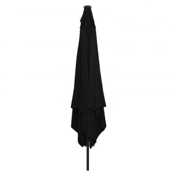 Umbrela patrata Gossi cu lumini led 295x245 cm neagra