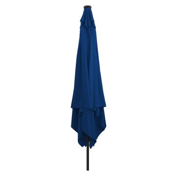 Umbrela patrata pentru gradina Gossi cu lumini led 295x245 cm albastru azure