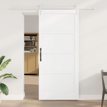 Usa glisanta Gossi cu set de hardware alb 93x211 cm lemn solid pin, usa interioara Gossi 'orkdal'alb 93x211x4 cm lemn solid pin