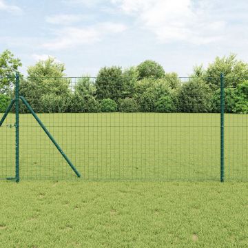Gossi euro fence cu 13 stalpi 1.2x25 m otel galvanizat verde