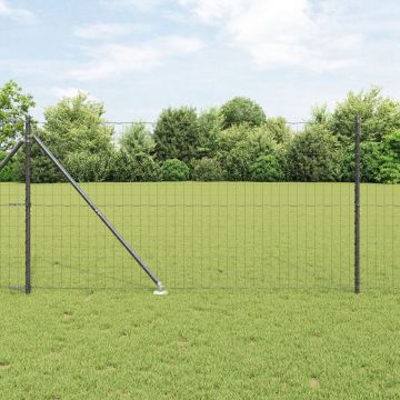 Gossi euro fence cu 7 posturi de ancorare 1.4x10 m otel galvanizat gri