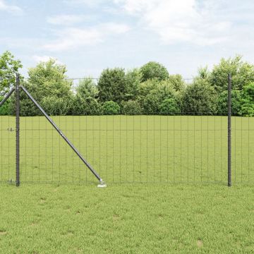 Gossi euro fence cu 7 stalpi spike 1.4x10 m otel galvanizat gri