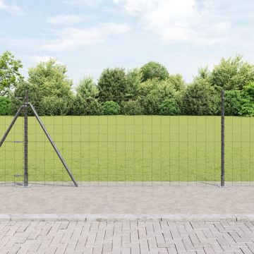 Gossi euro fence set de 2 gri metal 10 m lungime durabil euro fence