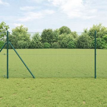 Gossi gard cu sarma sudata cu 13 stalpi verzi 1.4x25 m otel