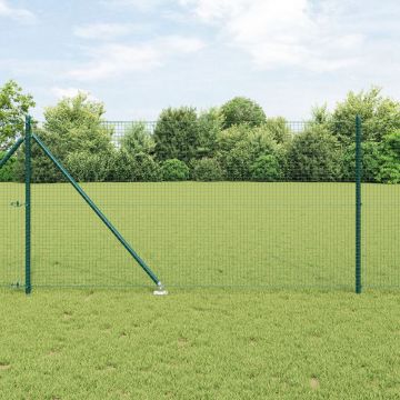 Gossi gard de fibra sudata cu 13 stalpi cu varf verde 1x25 m otel