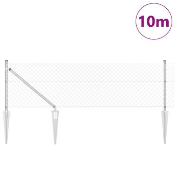 Gossi gard de link in lant cu 7 stalpi ascutiti 0.4x10 m din otel galvanizat