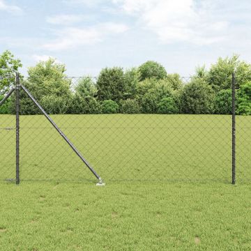 Gossi gard de plasa cu 7 stalpi cu varf 1.2x10 m otel galvanizat