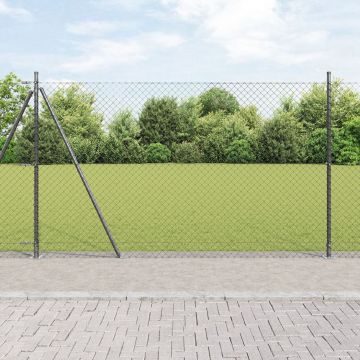 Gossi gard de sarma cu 7 stalpi flansa 1.5x10 m otel galvanizat
