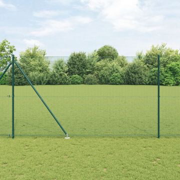 Gossi gard din fier sudat cu 13 stalpi cu varf verde 1.5x25 m otel