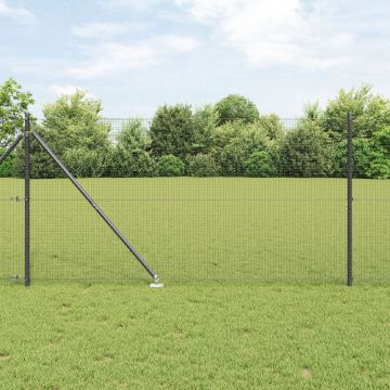 Gossi gard din metal sudat cu 13 posturi spike gri 1.4x25 m otel