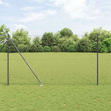 Gossi gard din plasa de lant cu 7 posturi si varf 1.5x10 m otel galvanizat