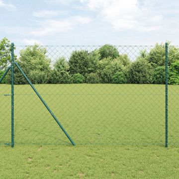 Gossi gard din plasa de lant set de 2 verde otel zincat 1.5 x 25 m