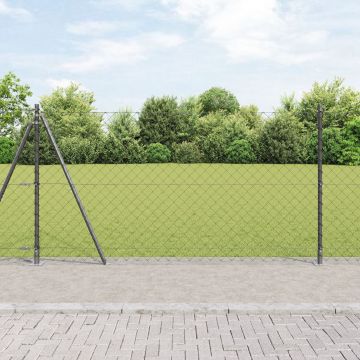 Gossi gard din plasa de sarma cu 7 stalpi flangati 1.2x10 m din otel galvanizat