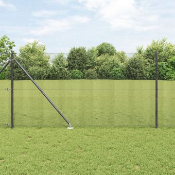 Gossi gard din sarma sudata cu 13 stalpi in forma de varf gri 1.2x25 m otel
