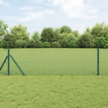 Gossi gard din sarma sudata cu 13 stalpi verde 0.6x50 m otel