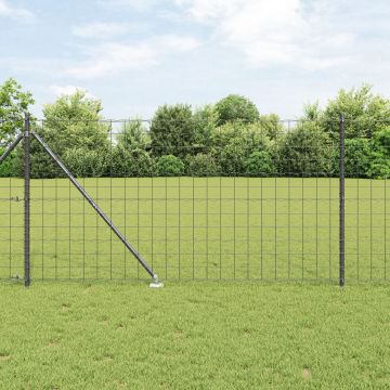Gossi gard euro cu 13 stalpi cu varf 1.2x25 m otel galvanizat gri