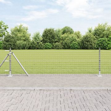 Gossi gard euro cu 13 stalpi flansati 0.4x25 m otel galvanizat