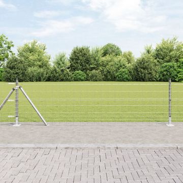 Gossi gard euro cu 13 stalpi flansati 0.6x25 m otel galvanizat
