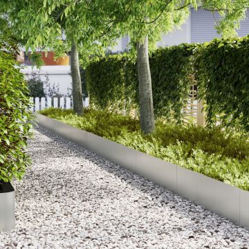 Gossi borduri de gazon, 30 buc., 100x0,5x30 cm, otel zincat