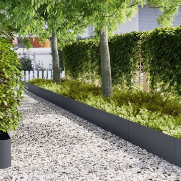 Gossi borduri de gazon, 30 buc., antracit, 100x0,5x30 cm, otel