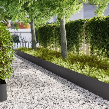 Gossi borduri de gazon, 30 buc., negru, 100x0,5x30 cm, otel