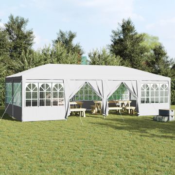 Gossi cort de petrecere cu 12 pereti laterali alb 8x4 m pe