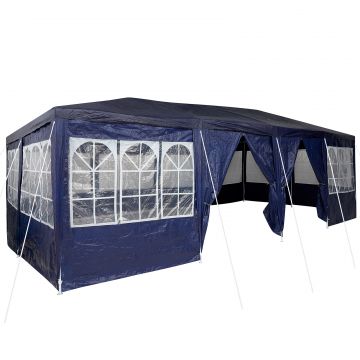 Gossi cort de petrecere cu 12 pereti laterali albastri 8x4 m pe