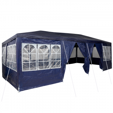 Gossi cort de petrecere cu 12 pereti laterali albastri 8x4 m pe