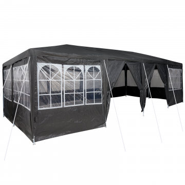 Gossi cort de petrecere cu 12 pereti laterali antracit 8x4 m pe