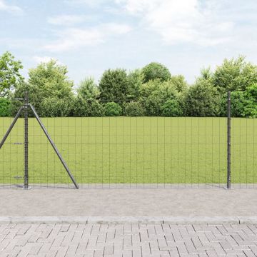 Gossi gard euro cu 13 stalpi flansati 0.8x25 m otel galvanizat