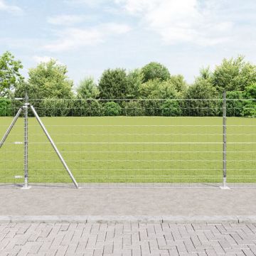 Gossi gard euro cu 13 stalpi flansati 0.8x25 m otel galvanizat